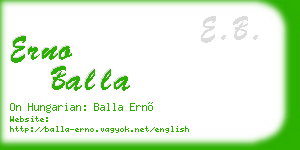 erno balla business card