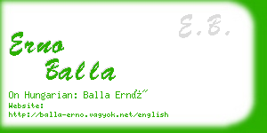 erno balla business card